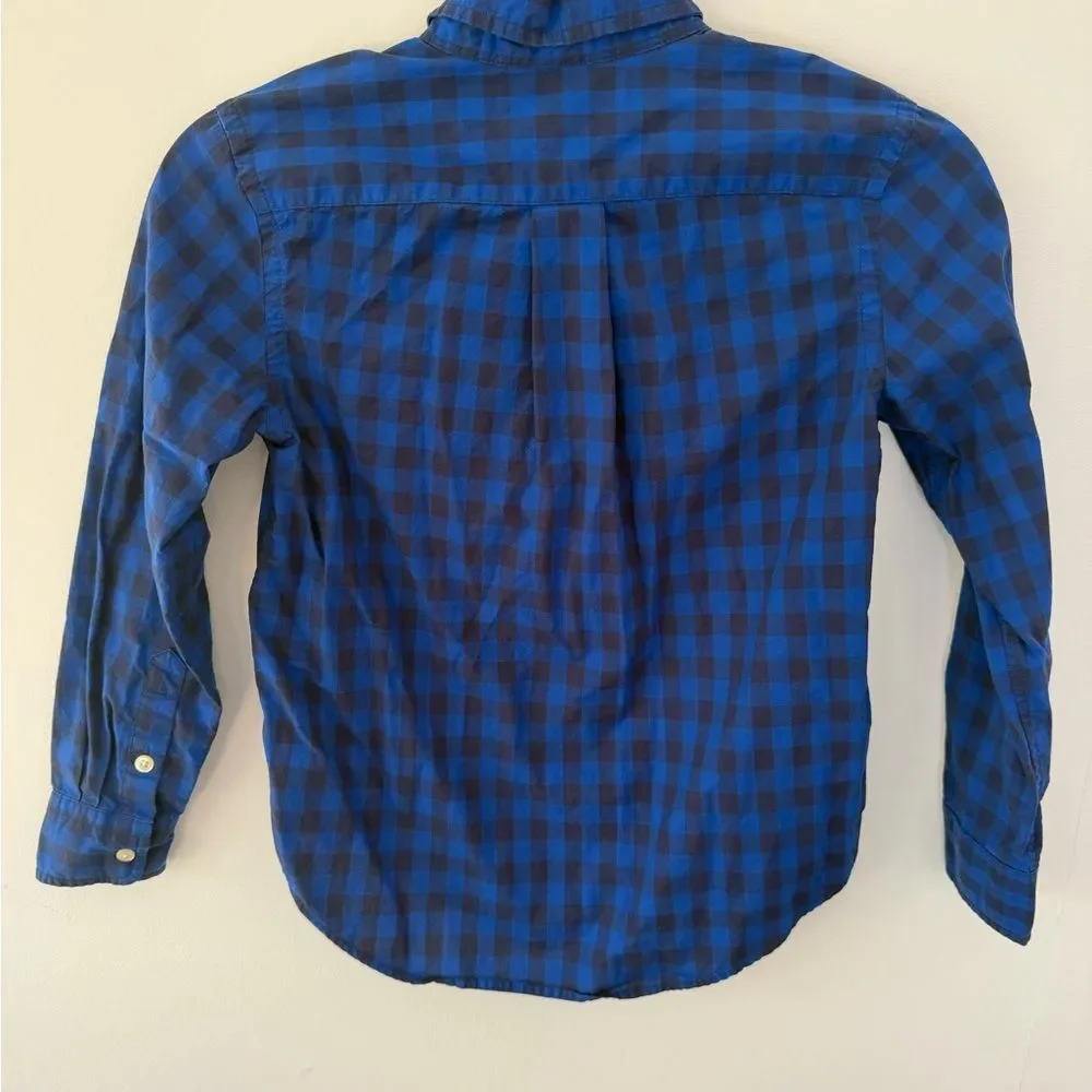 Ralph Lauren Kids Navy Plaid Button-Down Shirt Size small (8)